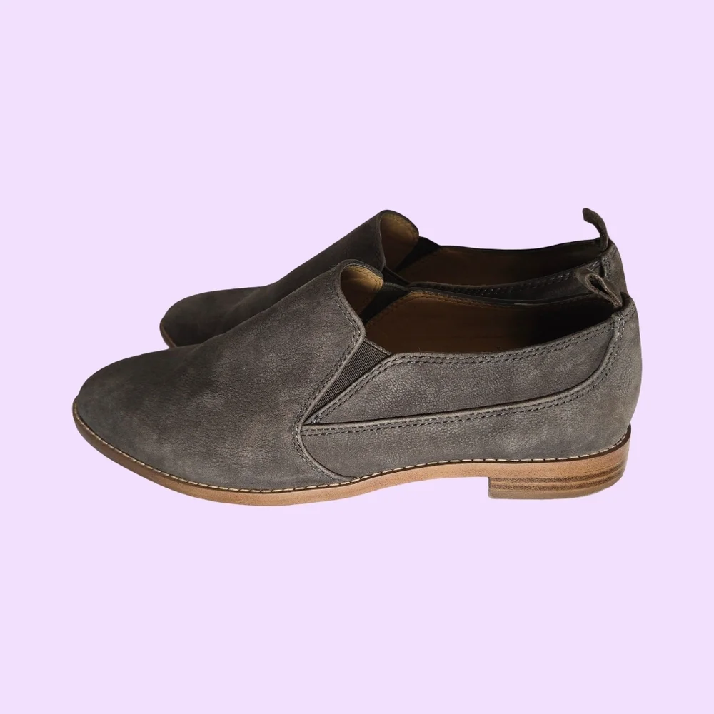Franco Sarto Pardon Tan Suede Leather Slip-on Loafers Women's Size 7.5